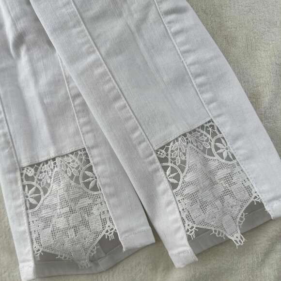 Soft Surroundings White‎ Lace Ankle Jeans - Picture 10 of 15